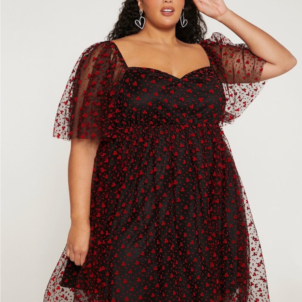 SHEIN curve + plus red clover Dress